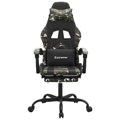 Gamestoel Kunstleer 1 Zwart en camouflage Met voetensteun