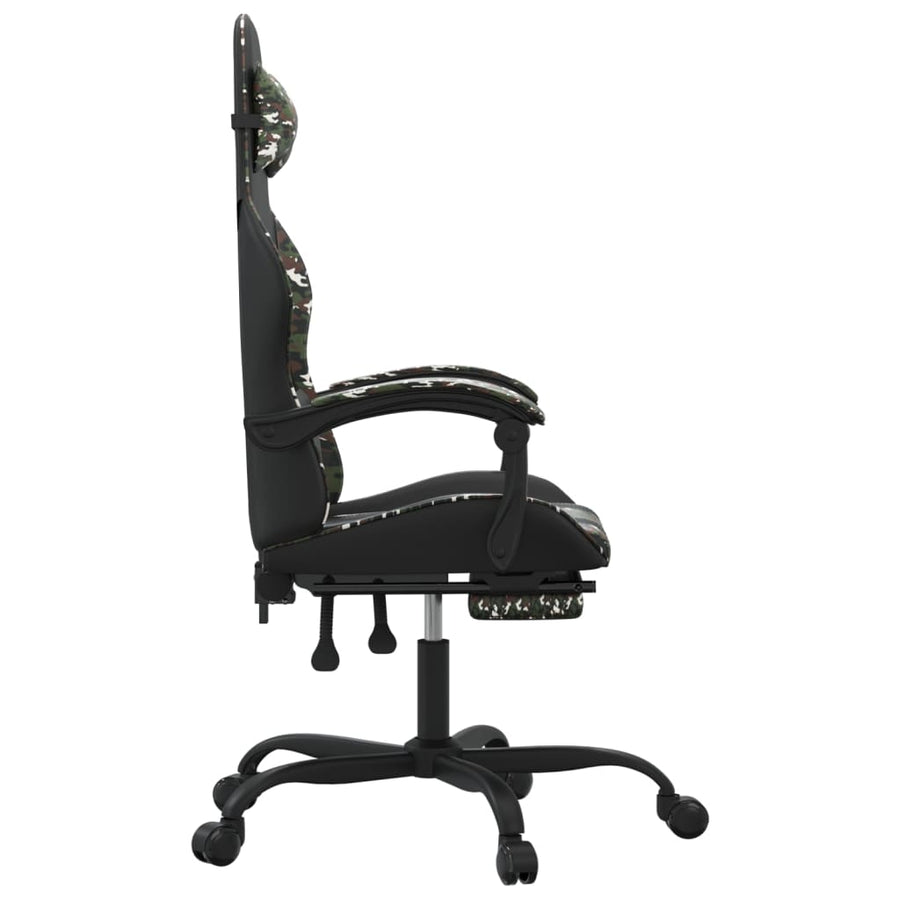 Gamestoel Kunstleer 1 Zwart en camouflage Met voetensteun