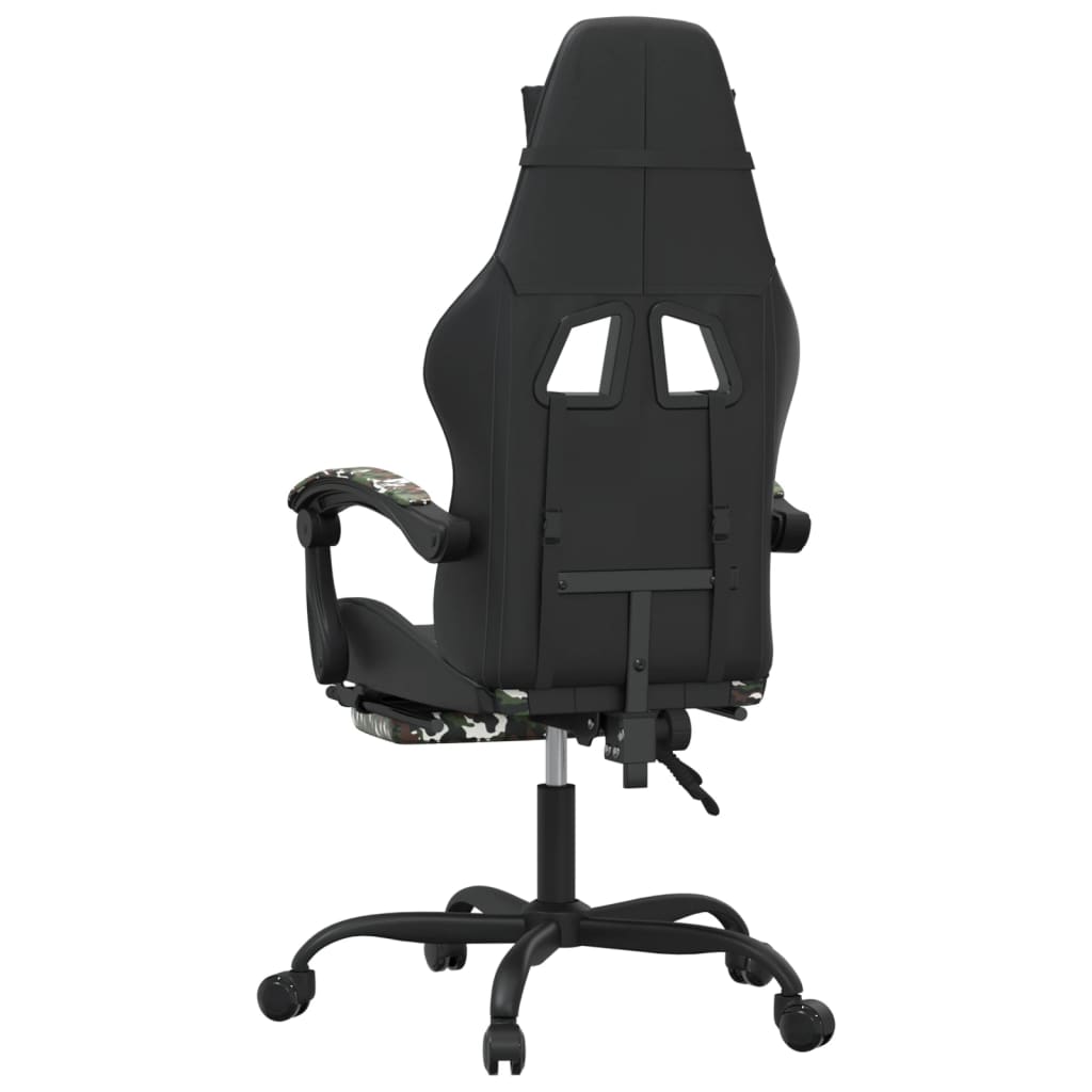 Gamestoel Kunstleer 1 Zwart en camouflage Met voetensteun