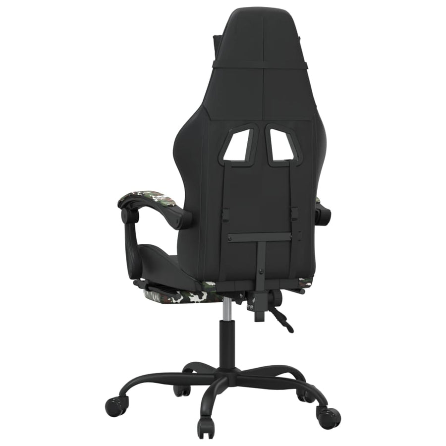 Gamestoel Kunstleer 1 Zwart en camouflage Met voetensteun