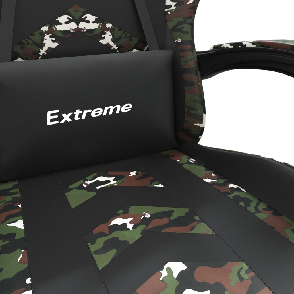Gamestoel Kunstleer 1 Zwart en camouflage Met voetensteun