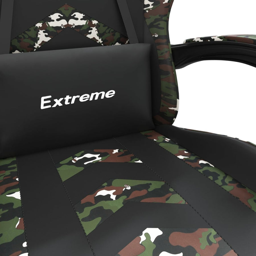 Gamestoel Kunstleer 1 Zwart en camouflage Met voetensteun