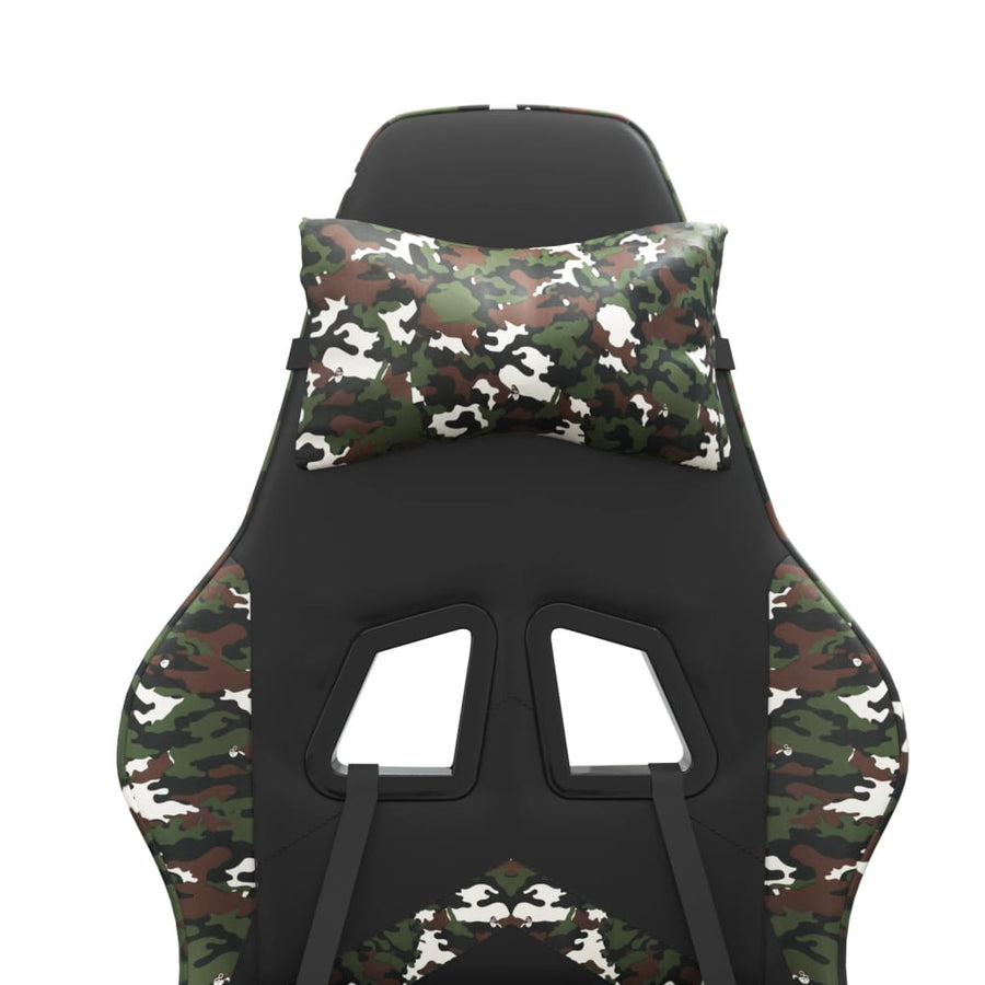 Gamestoel Kunstleer 1 Zwart en camouflage Met voetensteun
