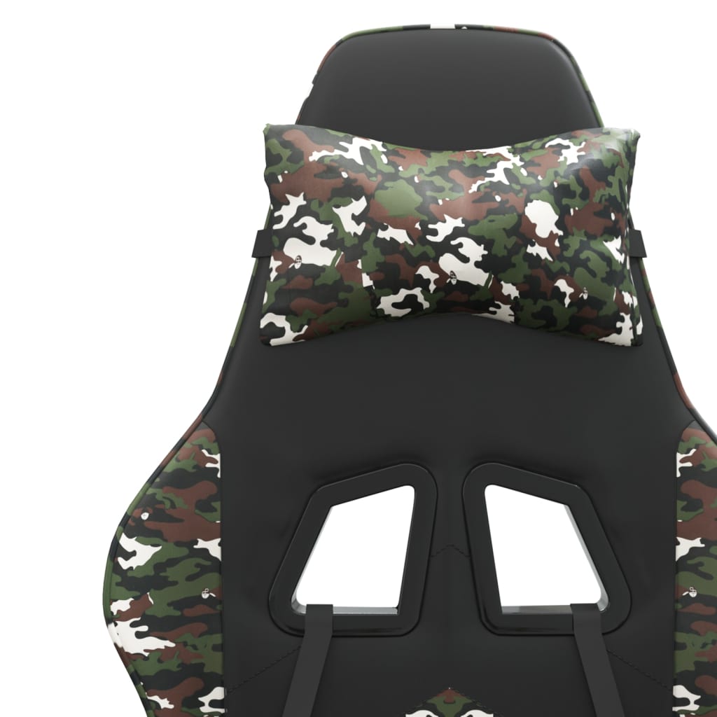 Gamestoel Kunstleer 1 Zwart en camouflage Met voetensteun