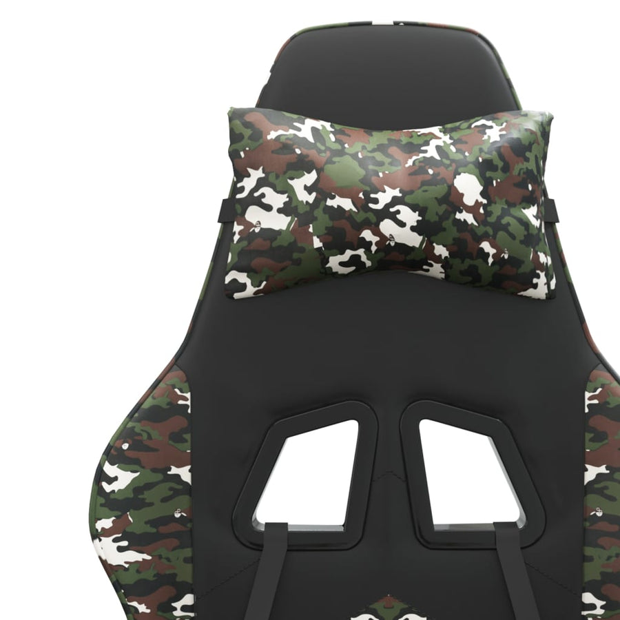 Gamestoel Kunstleer 1 Zwart en camouflage Met voetensteun