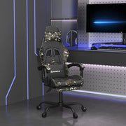 Gamestoel met voetensteun kunstleer zwart camouflage