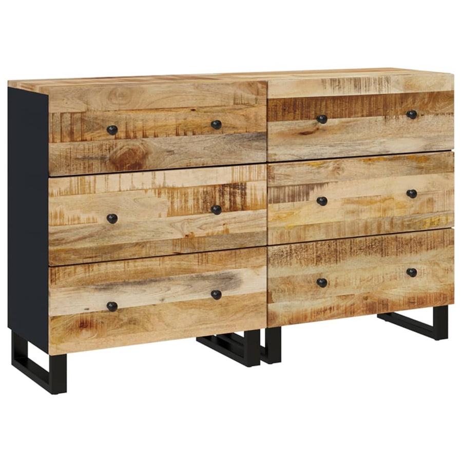 Dressoirs 2 st 60x33x75 cm ruw mangohout