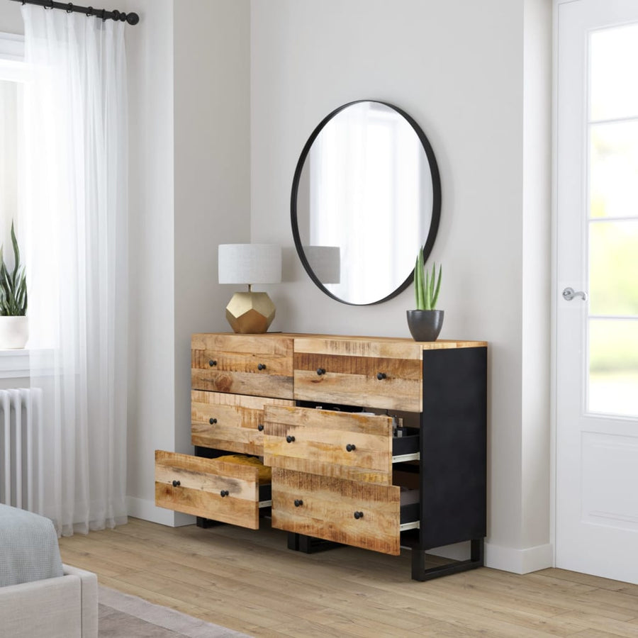 Dressoirs 2 st 60x33x75 cm ruw mangohout
