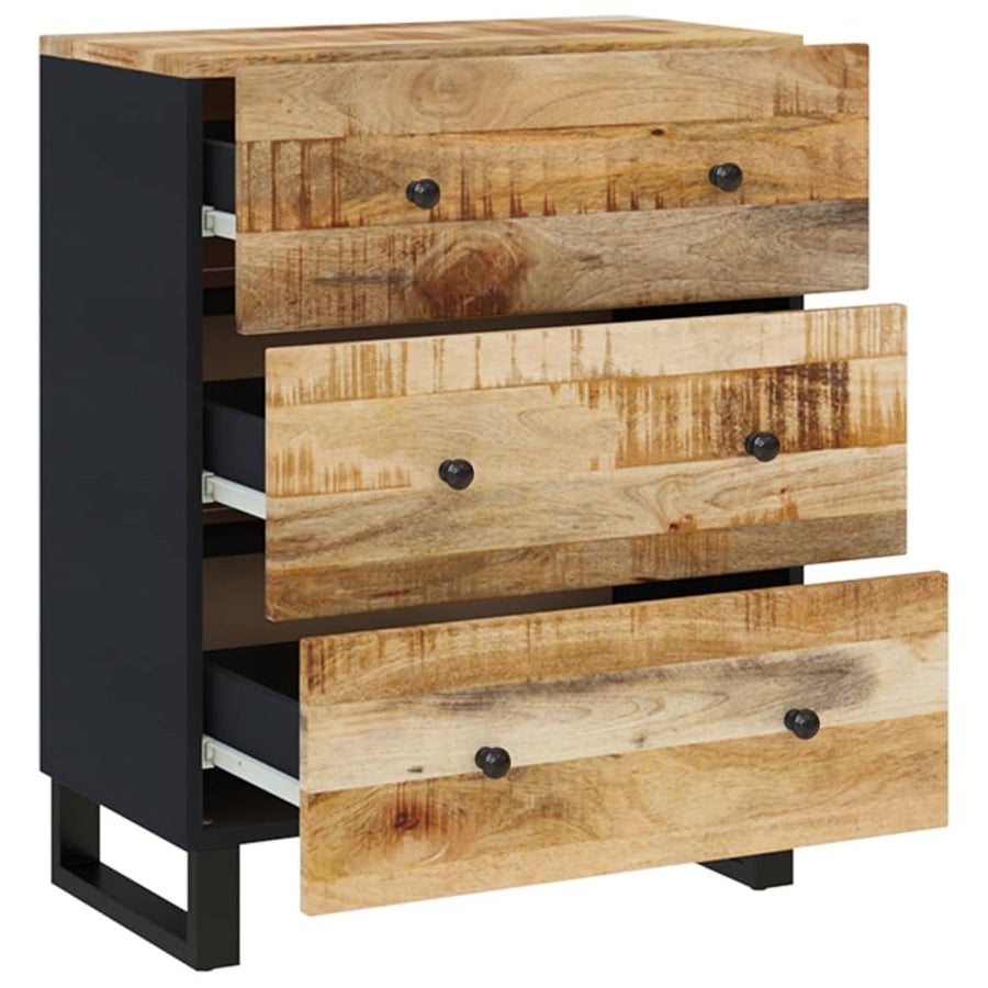 Dressoirs 2 st 60x33x75 cm ruw mangohout