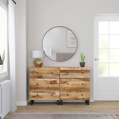 Dressoirs 2 st 60x33x75 cm ruw mangohout