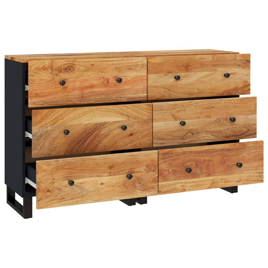 Dressoirs 2 st 60x33x75 cm massief acaciahout