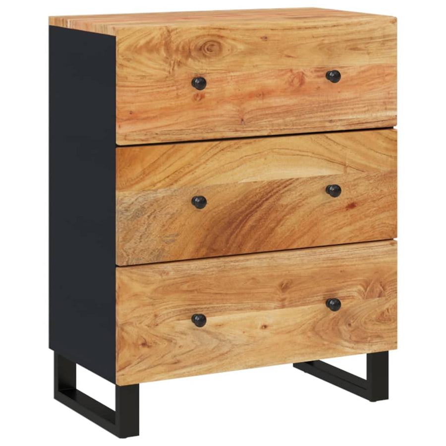 Dressoirs 2 st 60x33x75 cm massief acaciahout