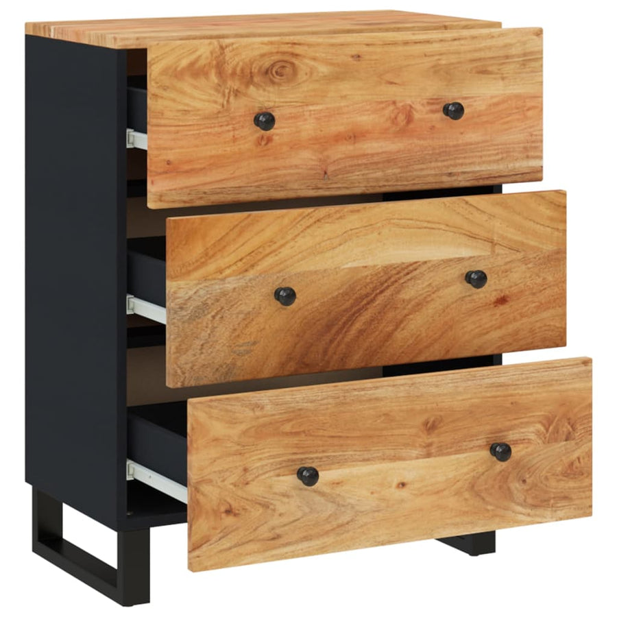 Dressoirs 2 st 60x33x75 cm massief acaciahout