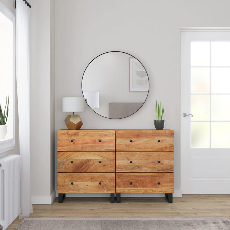 Dressoirs 2 st 60x33x75 cm massief acaciahout