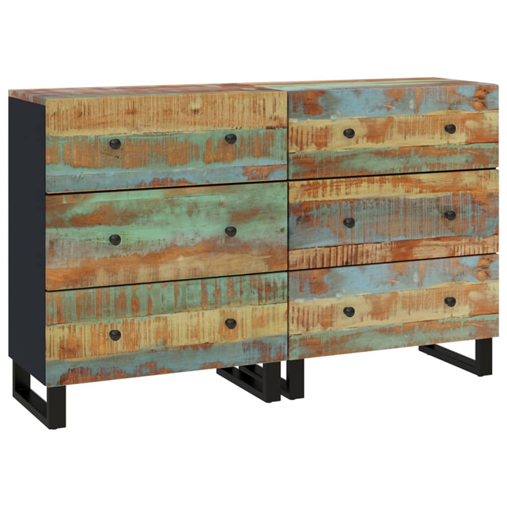 Dressoirs 2 st 60x33x75 cm massief gerecycled hout