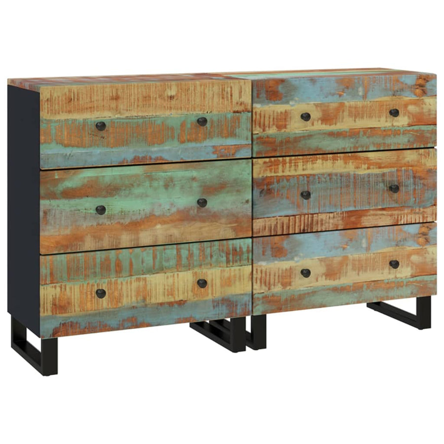 Dressoirs 2 st 60x33x75 cm massief gerecycled hout
