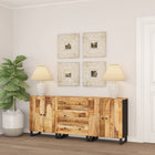 Dressoir set 3 st ruw mangohout 60x33x75 cm