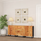 Dressoirs massief acaciahout 3 stuks 60x33x75 cm