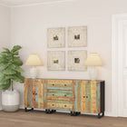 Dressoir set 3 stuks gerecycled hout 60x33x75 cm