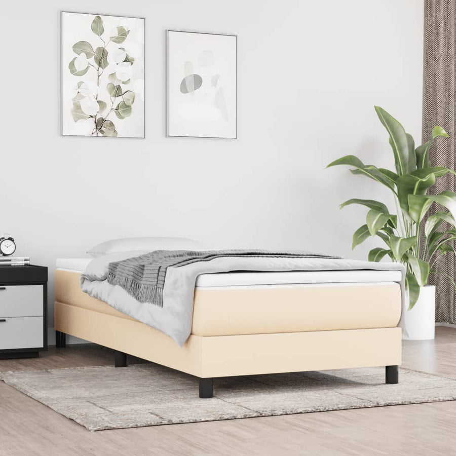 Boxspringframe Stof Kleurig Crème 90 x 190 cm 25 cm