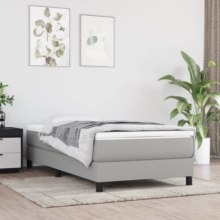 Boxspringframe Stof Lichtgrijs 90 x 200 cm 25 cm