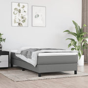 Box spring bed 90x200 cm fabric dark grey