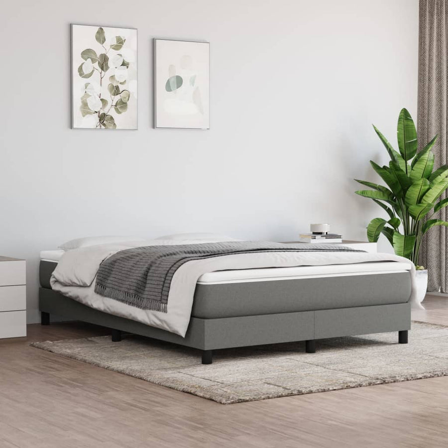Boxspringframe Stof Donkergrijs 140 x 200 cm 25 cm