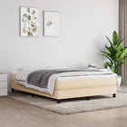 Box spring bed cream fabric 140x200 cm