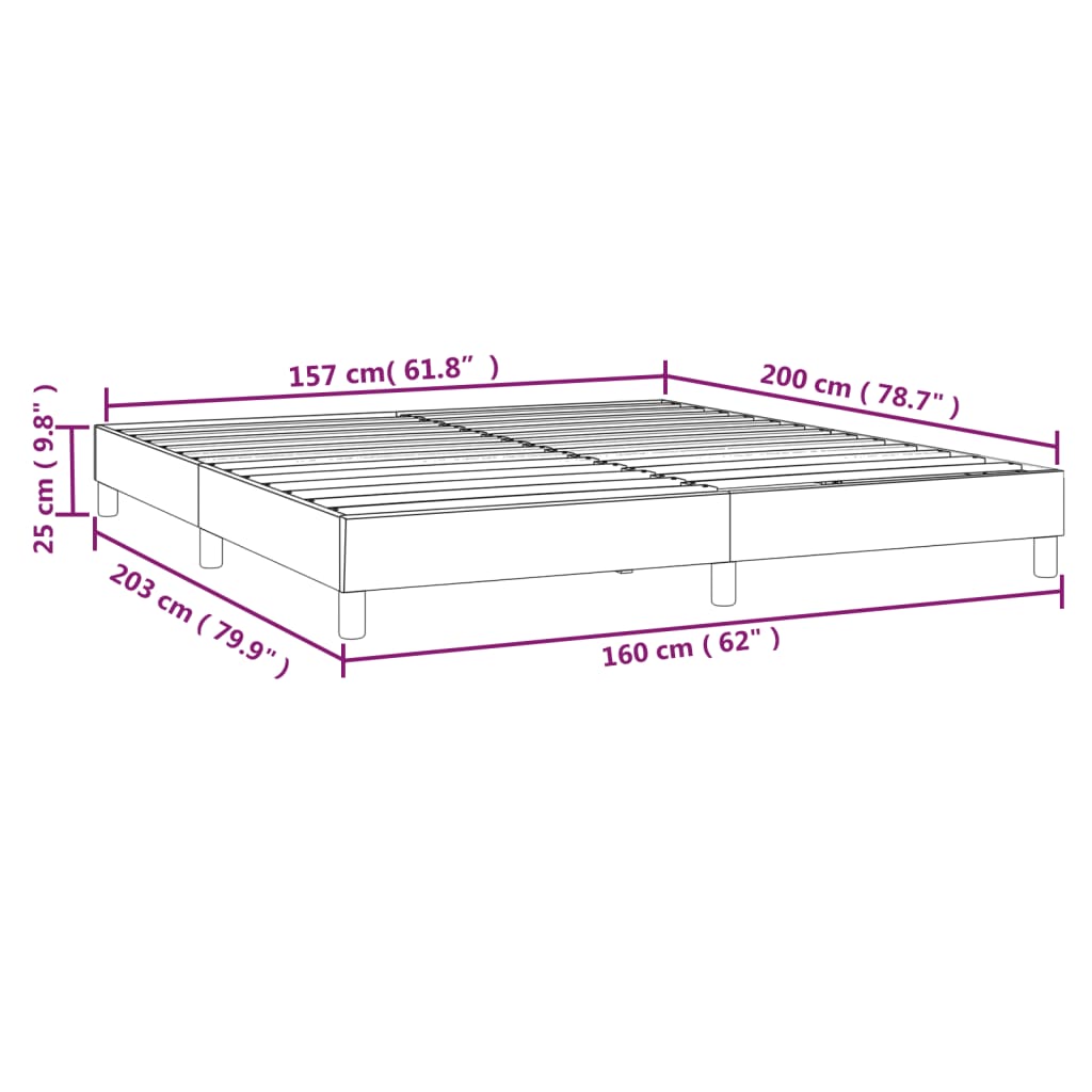 Boxspringframe Stof Kleurig Crème 160 x 200 cm 25 cm