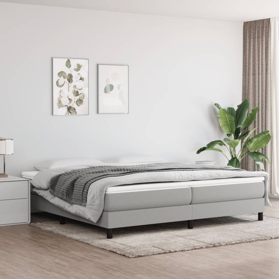 Boxspringframe Stof Lichtgrijs 200 x 200 cm 25 cm