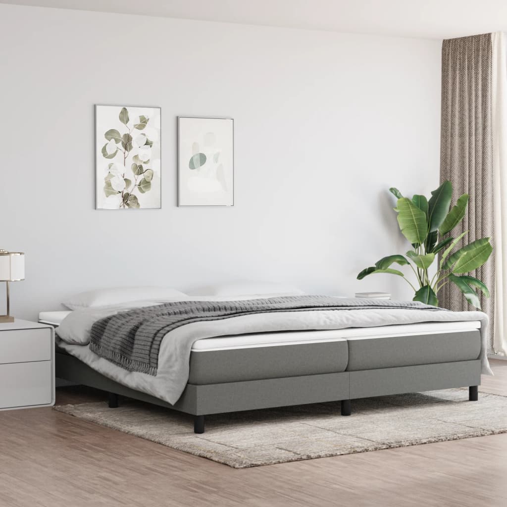 Boxspringframe Stof Donkergrijs 200 x 200 cm 25 cm
