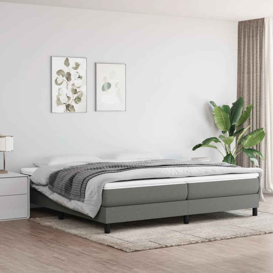 Boxspringframe Stof Donkergrijs 200 x 200 cm 25 cm