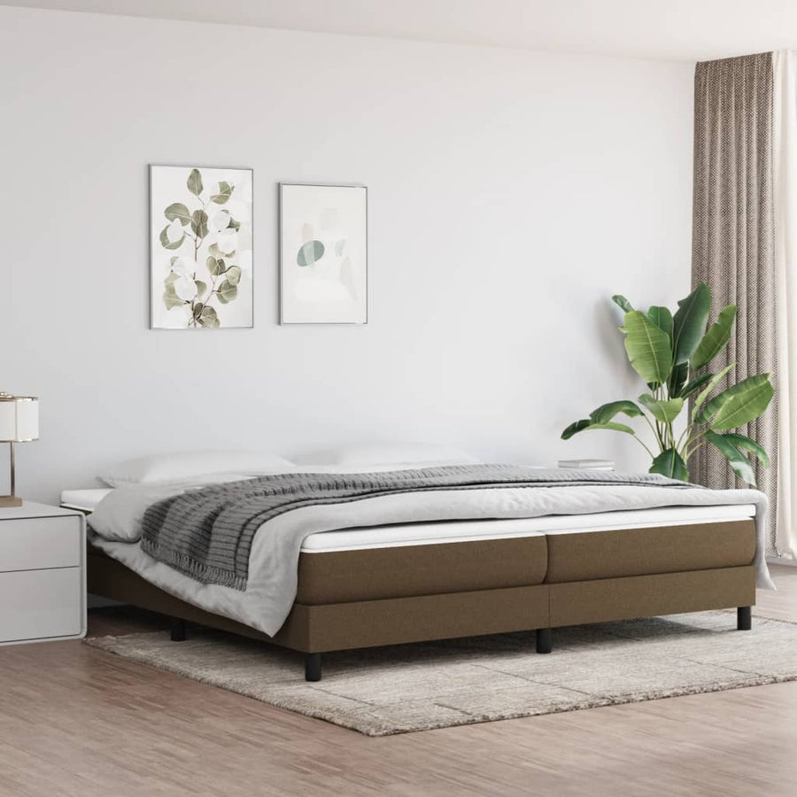 Boxspringframe Stof Donkerbruin 200 x 200 cm 25 cm