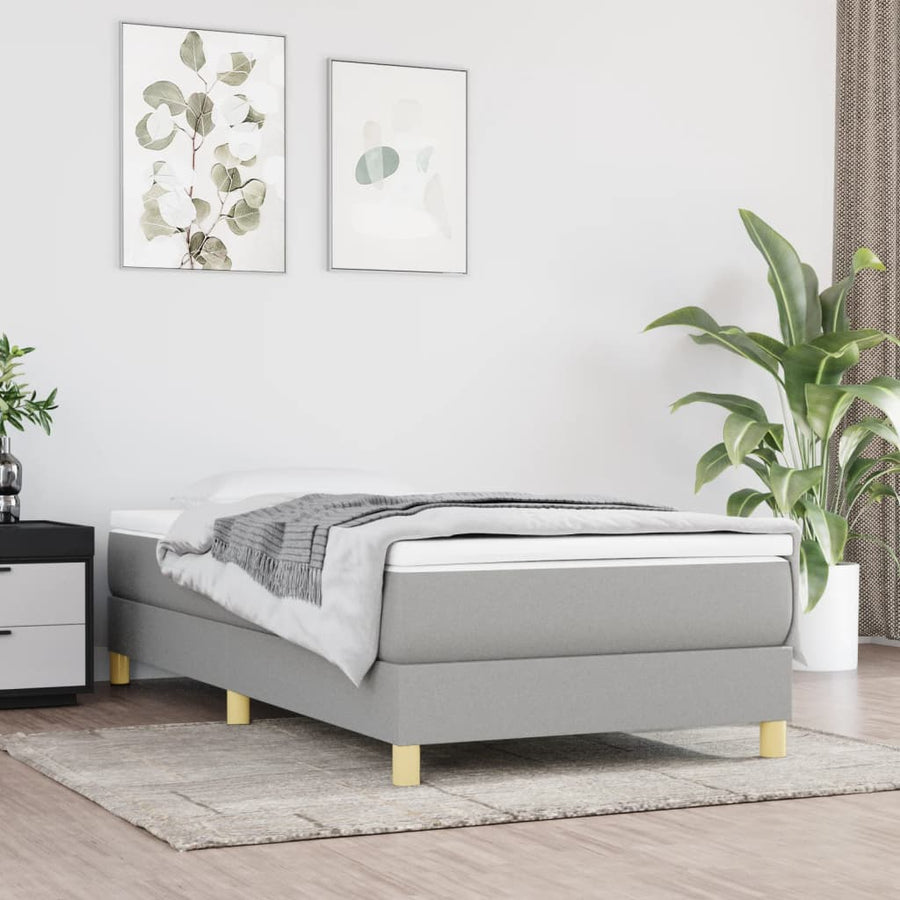 Boxspringframe Stof Lichtgrijs 80 x 200 cm 25 cm