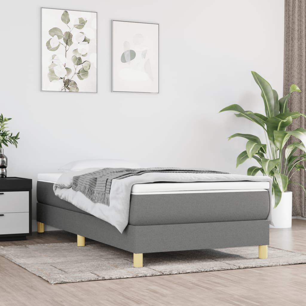 Boxspringframe Stof Donkergrijs 80 x 200 cm 25 cm