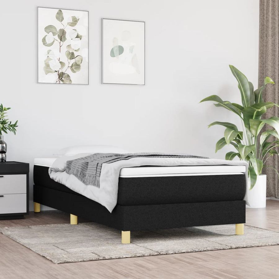 Boxspringframe Stof Zwart 90 x 200 cm 25 cm