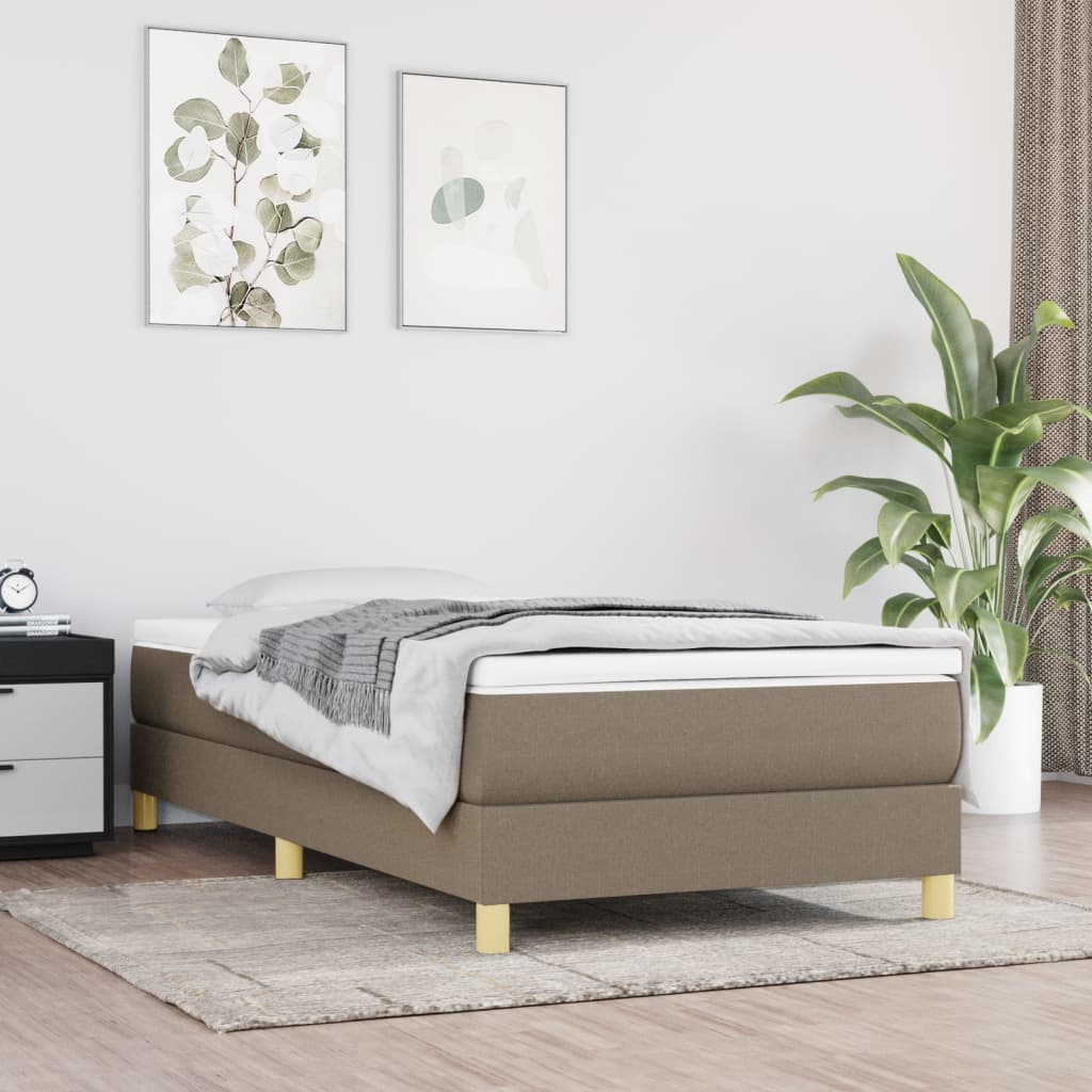 Boxspringframe stof taupe 90x200 cm 90 x 200 cm 25 cm