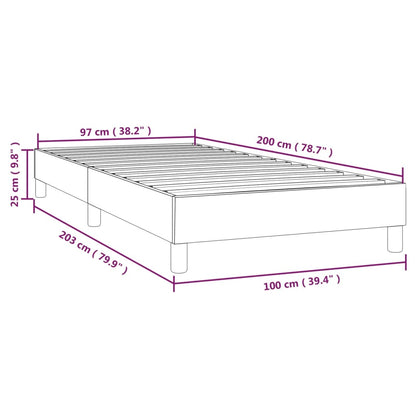Boxspringframe stof taupe 100x200 cm 100 x 200 cm 25 cm