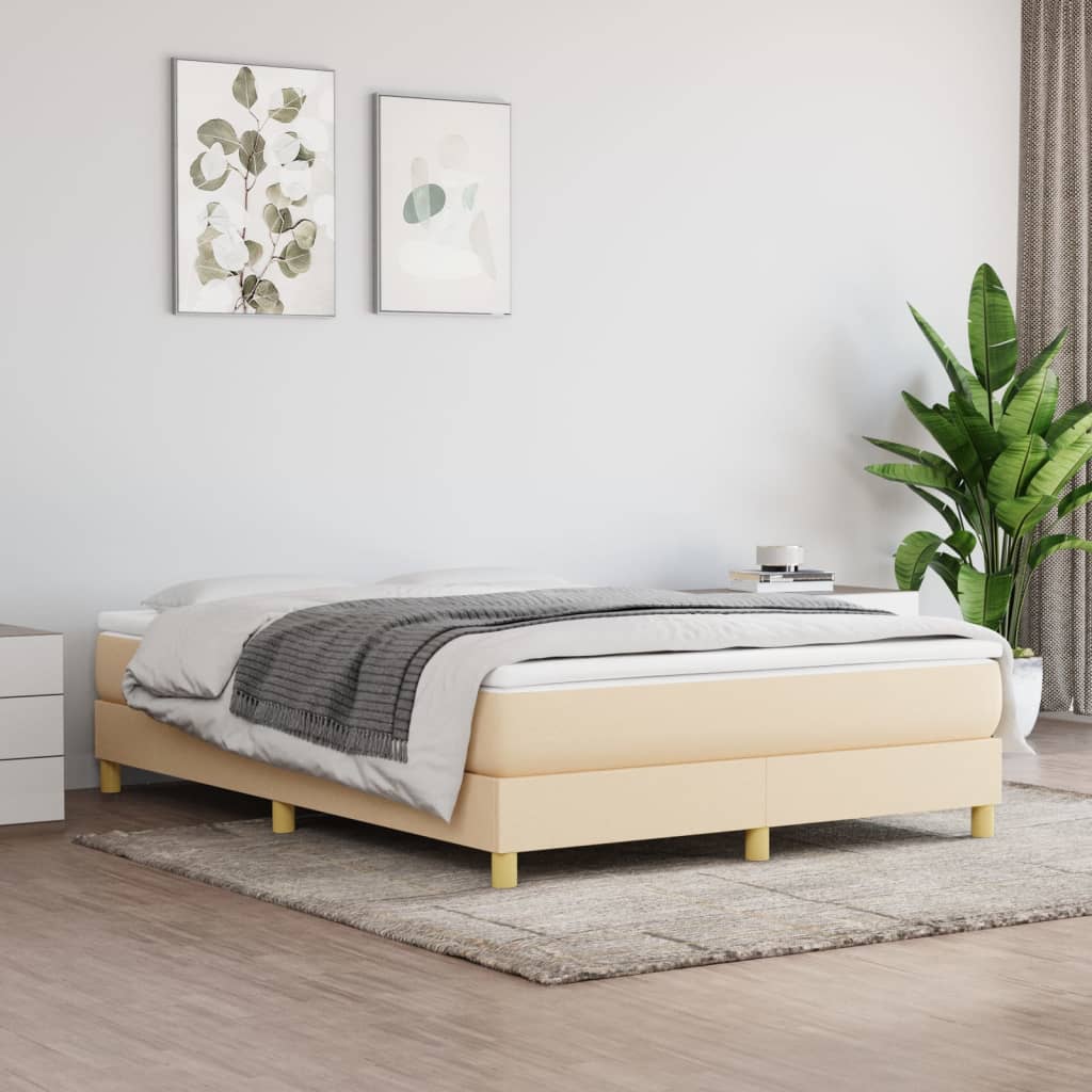 Boxspringframe Stof Kleurig Crème 140 x 190 cm 25 cm