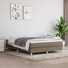Box spring bed fabric taupe 140x200 cm