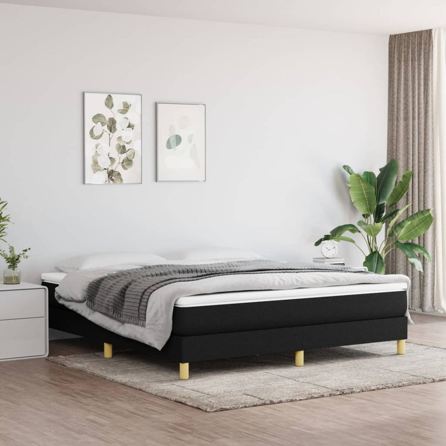Boxspringframe Stof Zwart 180 x 200 cm 25 cm