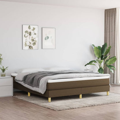 Boxspringframe stof donkerbruin 180x200 cm 180 x 200 cm 25 cm