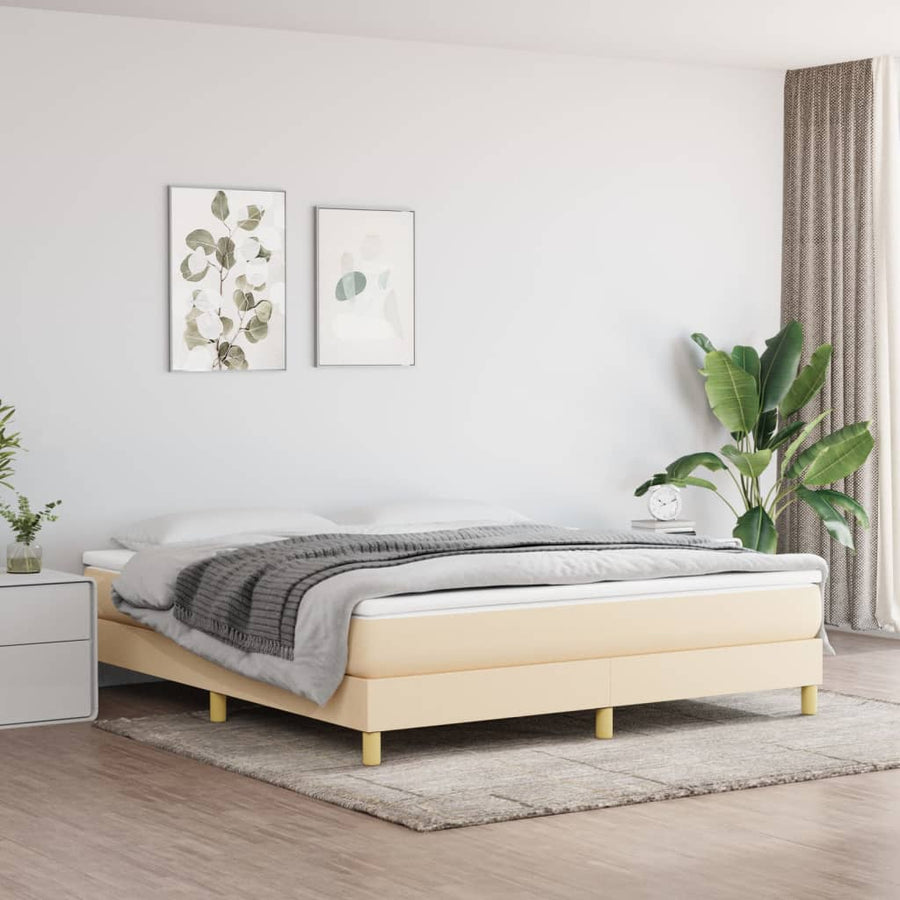 Boxspringframe Stof Kleurig Crème 180 x 200 cm 25 cm