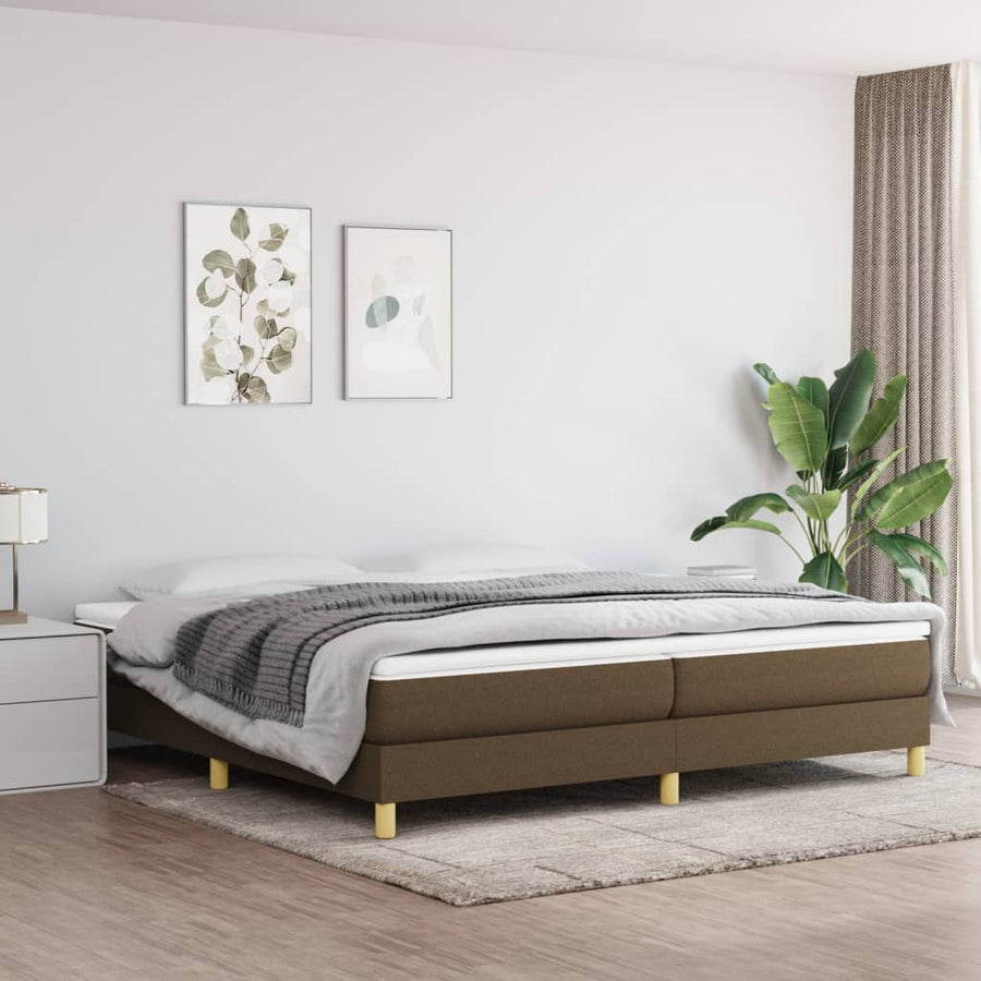 Boxspringframe stof donkerbruin 200x200 cm 200 x 200 cm 25 cm