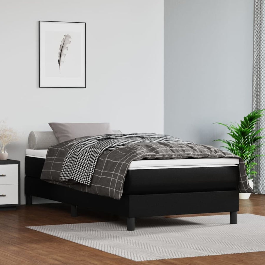 Boxspringframe Kunstleer 80 x 200 cm 25 cm Zwart