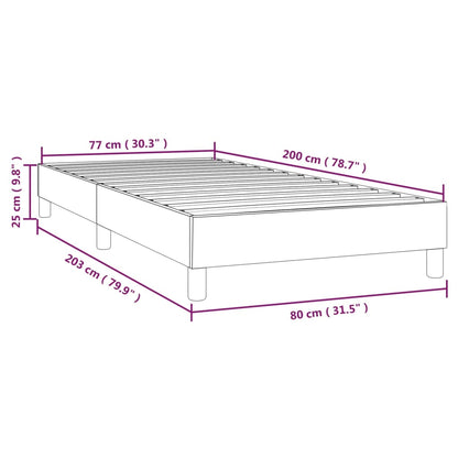 Boxspringframe Kunstleer Kleurig Crème 80 x 200 cm 25 cm