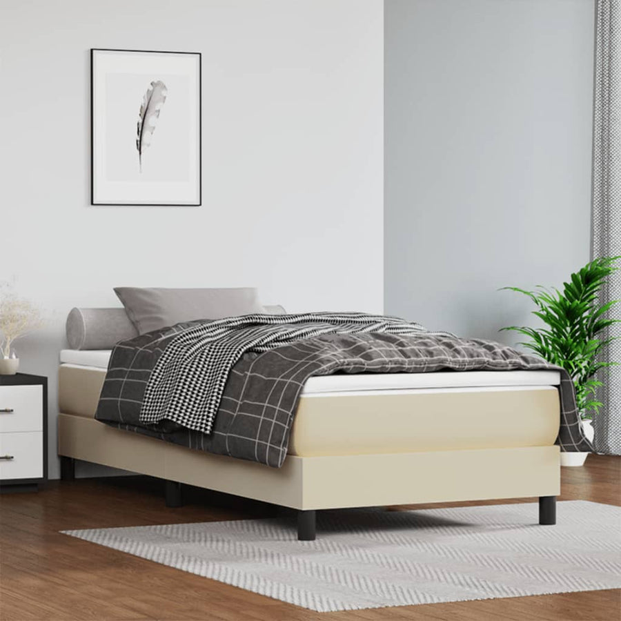 Boxspringframe Kunstleer Kleurig Crème 80 x 200 cm 25 cm