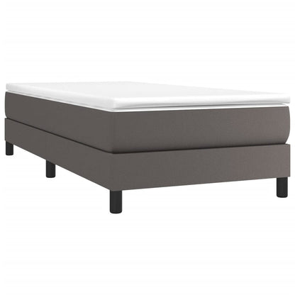 Boxspringframe kunstleer grijs 80x200 cm 80 x 200 cm 25 cm Grijs