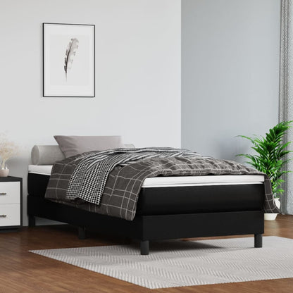 Boxspringframe Kunstleer 90 x 190 cm 25 cm Zwart