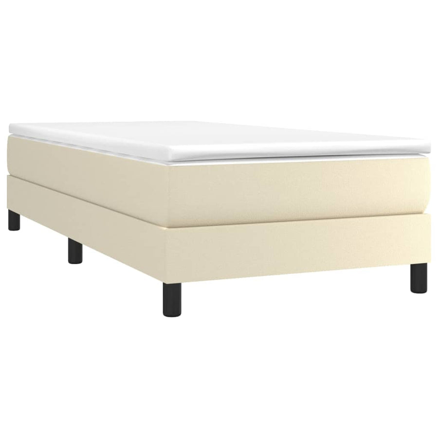 Boxspringframe Kunstleer Crèmekleurig 90X190 Cm 90 x 190 cm 25 cm